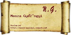 Mesza Gyöngyi névjegykártya